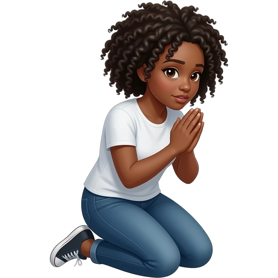 show a black women on their knee begging emoji