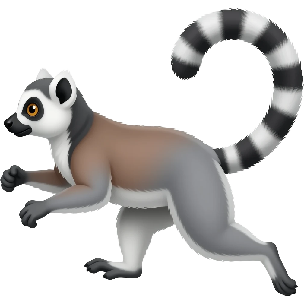 An upright Lemur, running. Seen from the side emoji