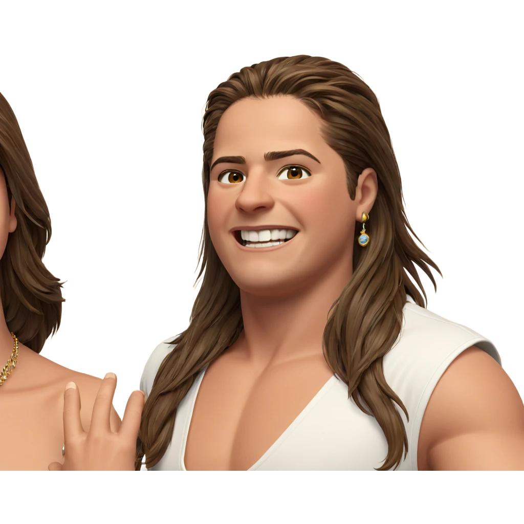 brown haired boy with jewelry emoji