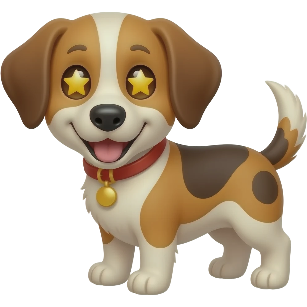 Perro feliz con estrellas en los ojos emoji