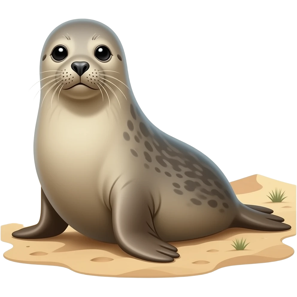 a Picture of a seal is backround is the desert emoji