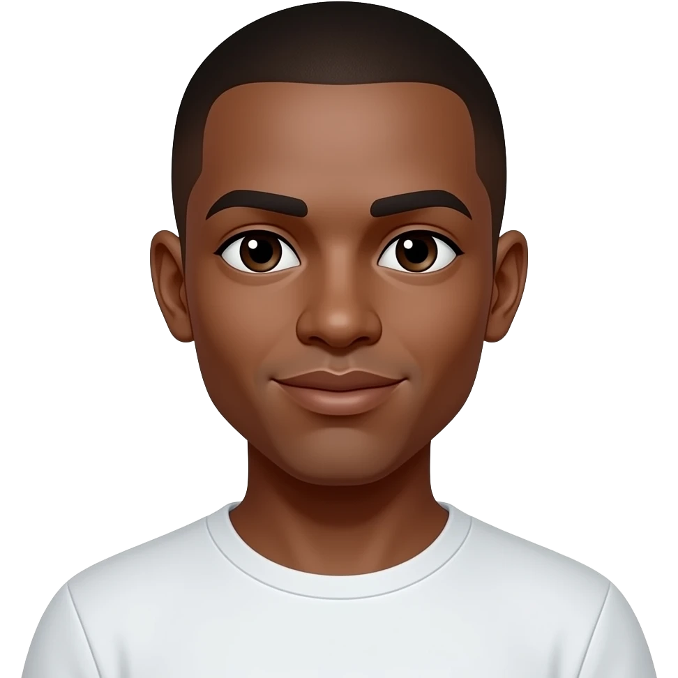 Black man with shaved head feee emoji
