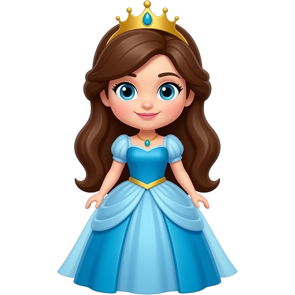 Animated brunette princess lego emoji