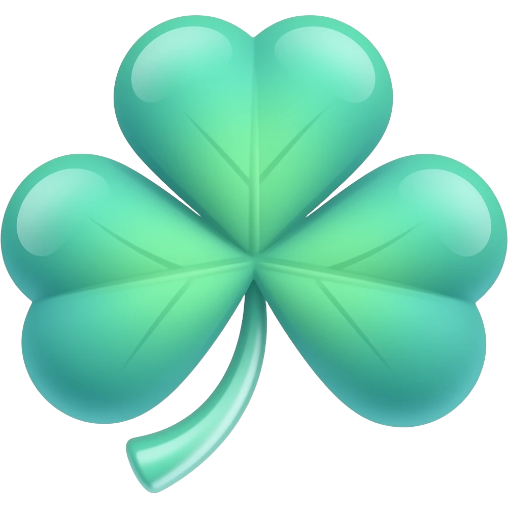 🍀 in türkis mit vier Blättern und stretched emoji