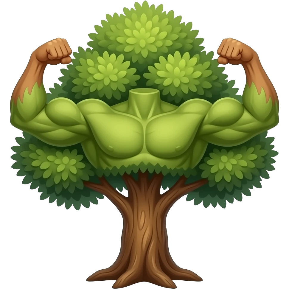 tree flexing muscles emoji