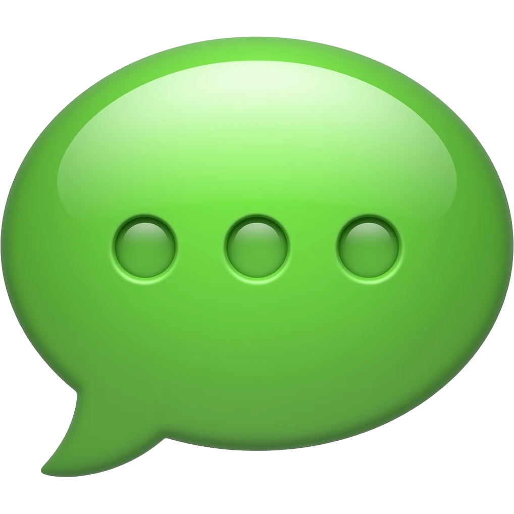 Emoji  un chat 💬 en verde solamente un chat con ... 3 puntos la burbuja emoji