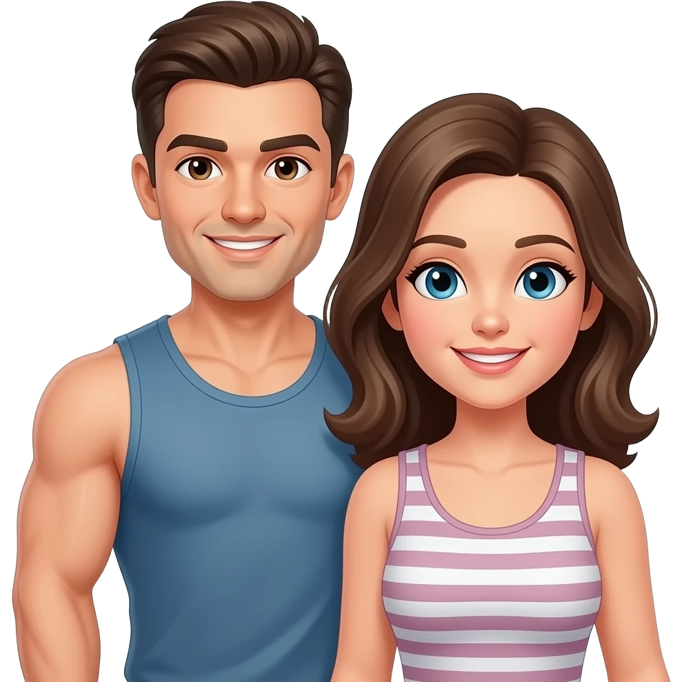 Muscular couple emoji