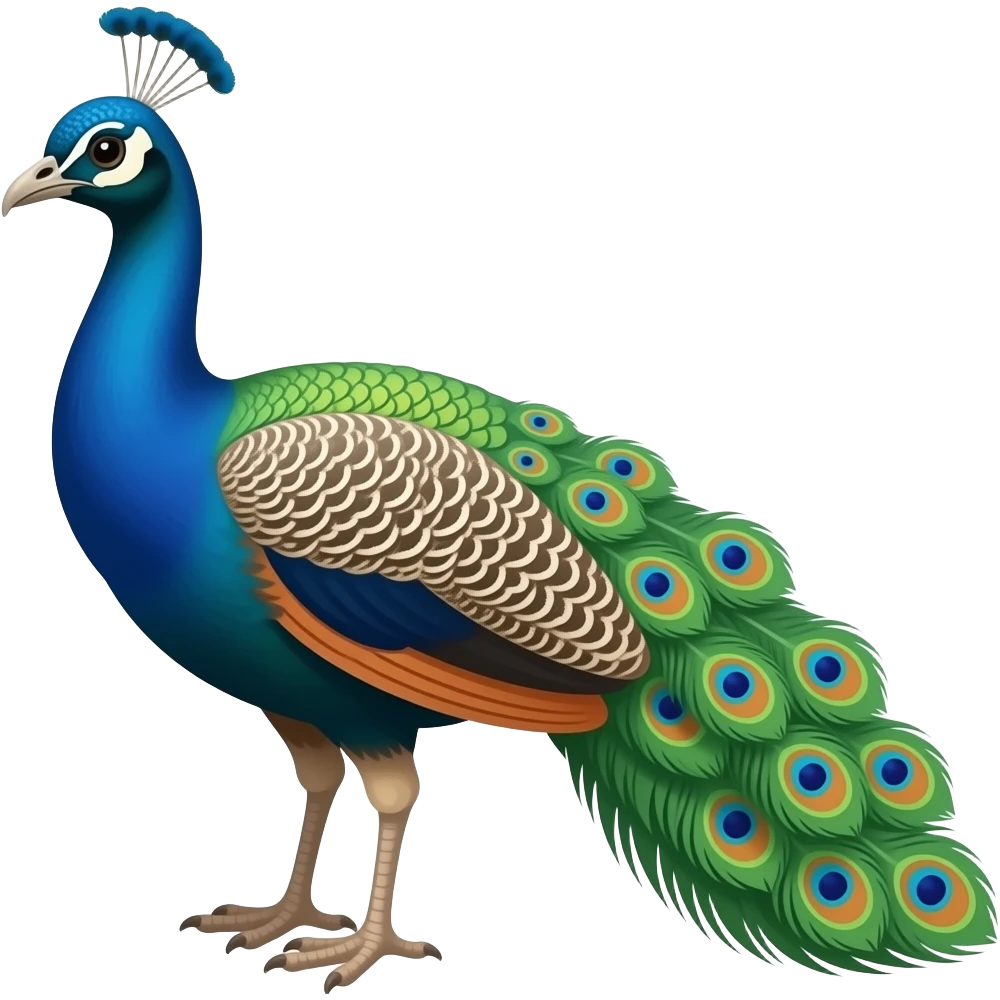 Cartoon 2d peacock emoji