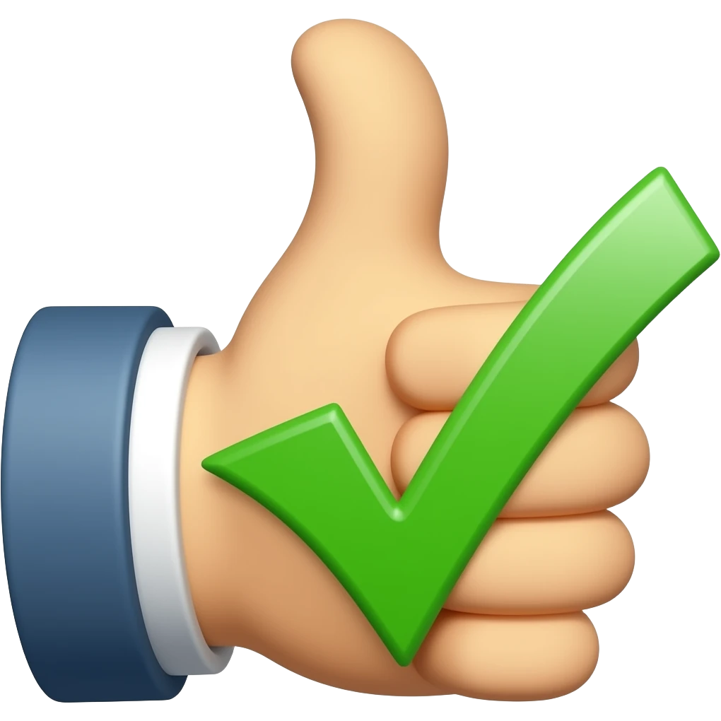 pulgar arriba con tick emoji