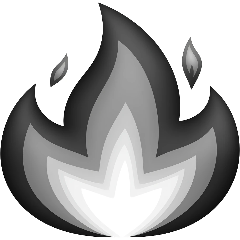 Black and white fire emoji emoji