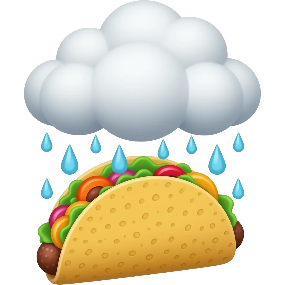 Raining tacos with cloud emoji
