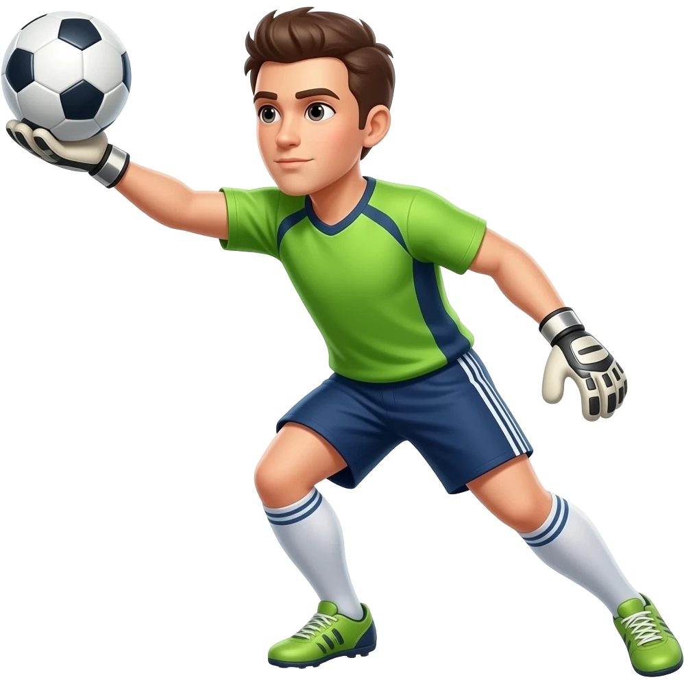 goleiro igual a esse que fizemos agora porém  se jogando à esquerda como se fosse pegar uma bola, com fundo transparente emoji