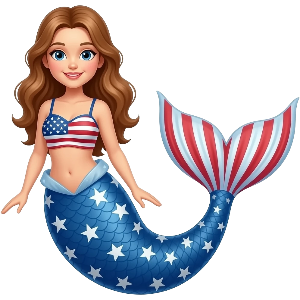 American flag mermaid emoji