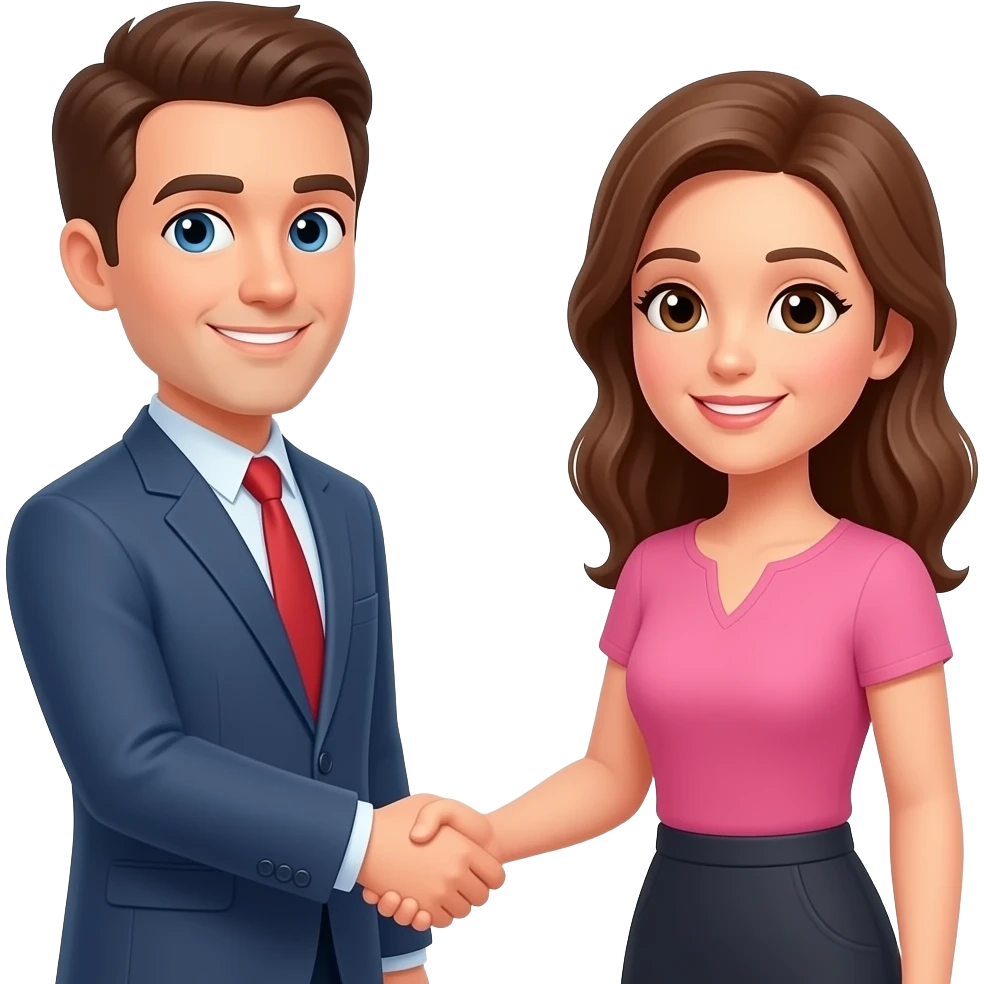 Hombre y mujer dándose la mano emoji