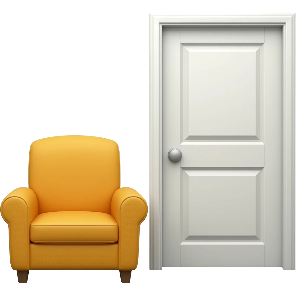 кресло около двери emoji