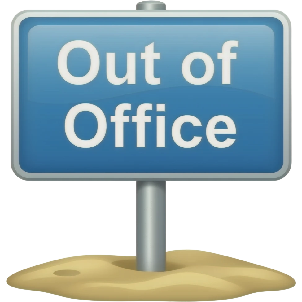 Beach sign that says Out of Office emoji