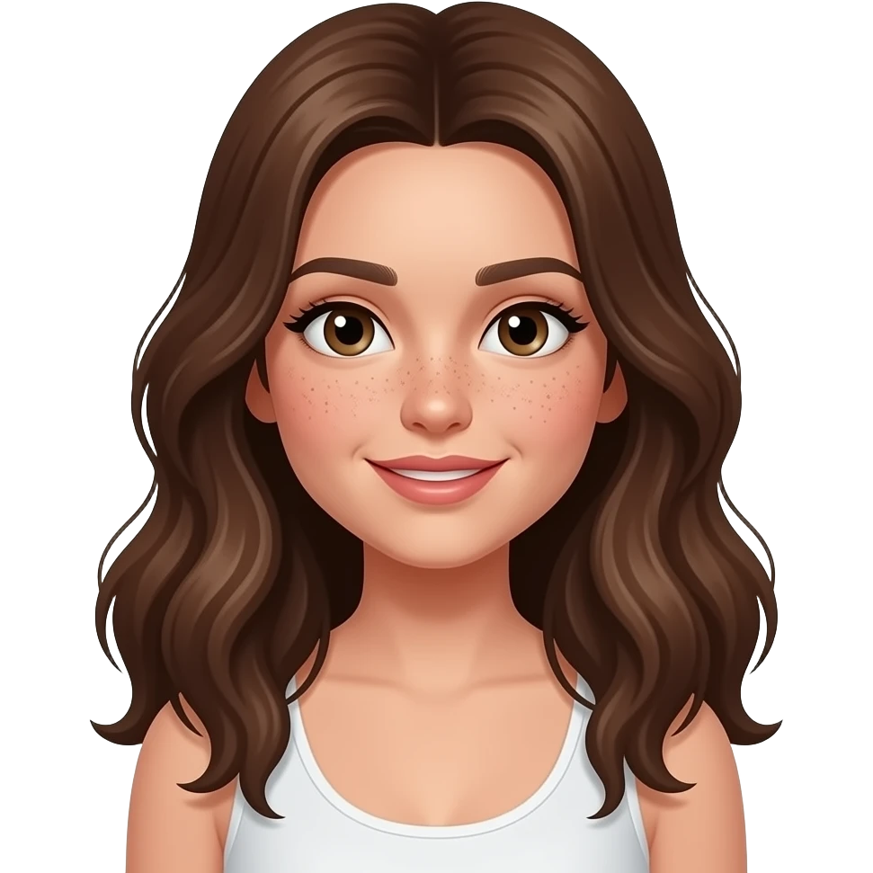 Girl site boobs brunette freckle in face emoji