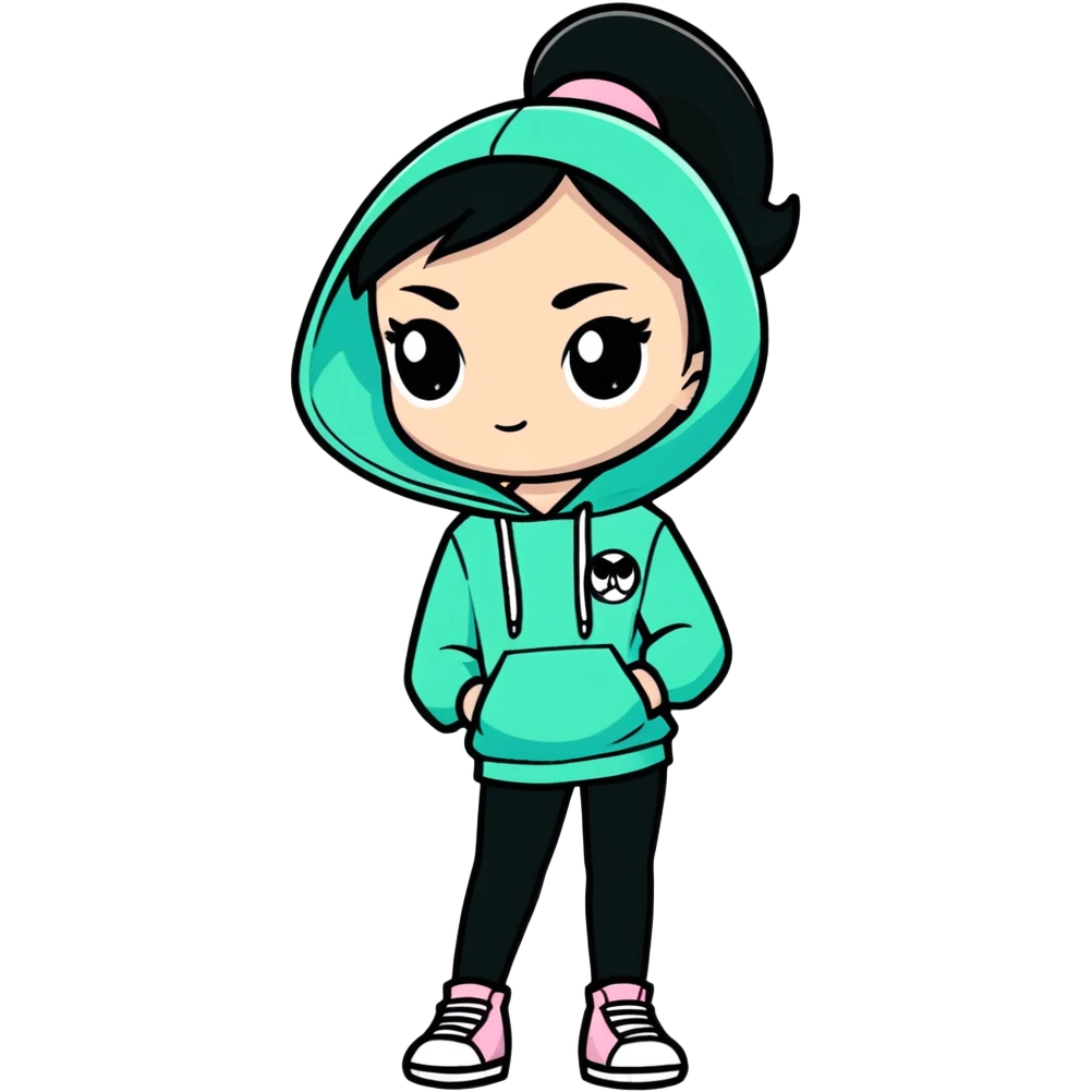 A girl with a power puffs girls hodi  emoji