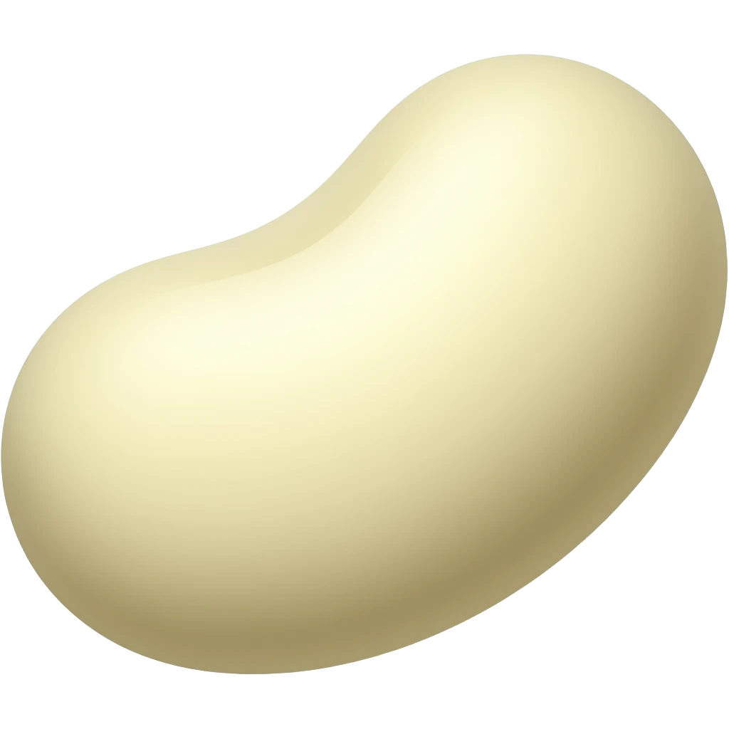 white chocolate beens elips shape emoji