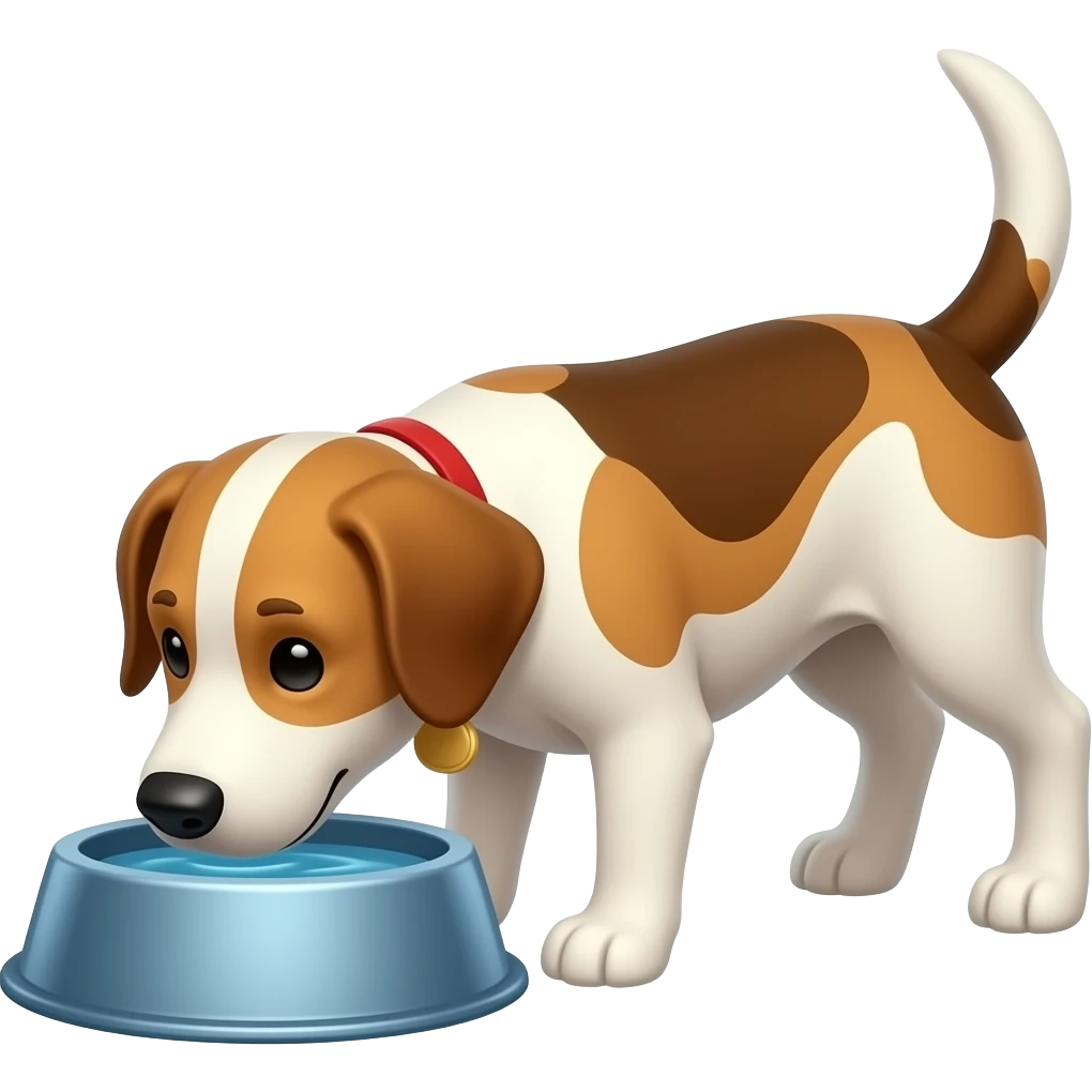 dog drinking from bowl emoji