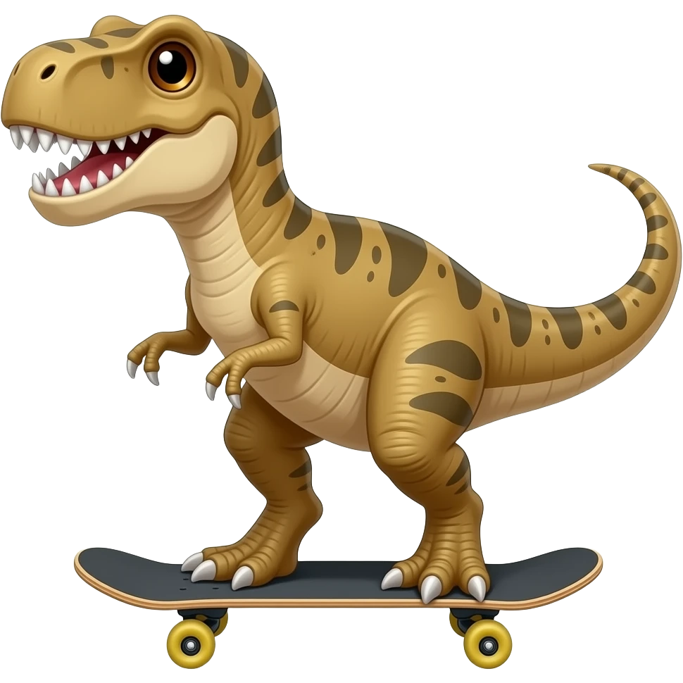 Dinosaur on a skateboard emoji