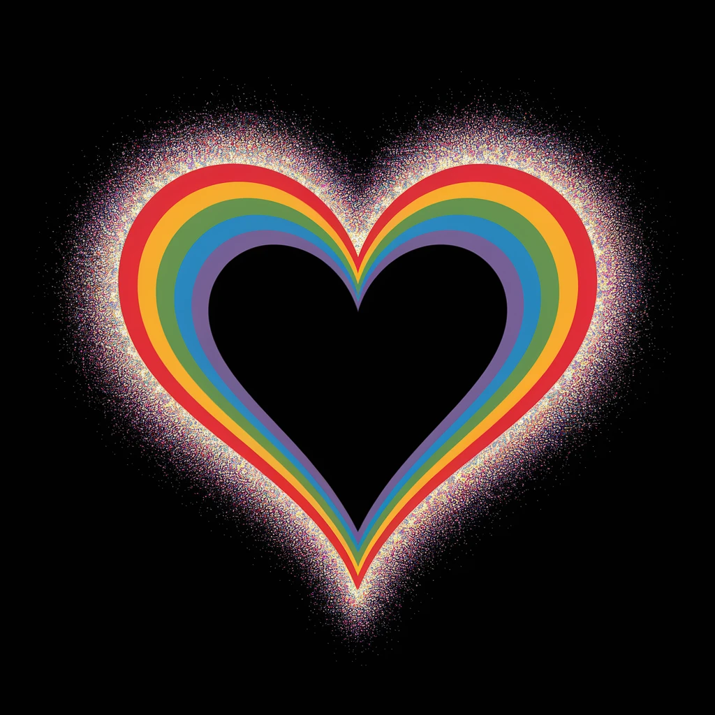 heart with a rainbow shimmer emoji