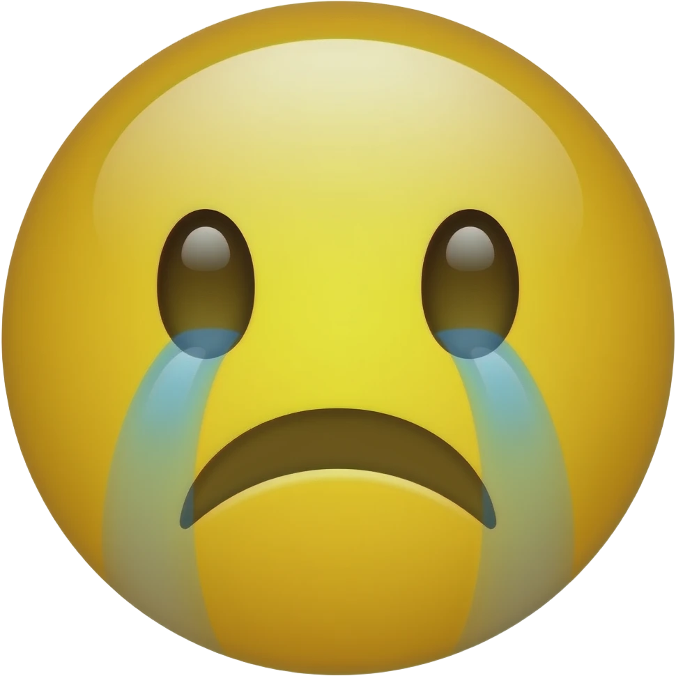 Círculo amarelo chorando emoji