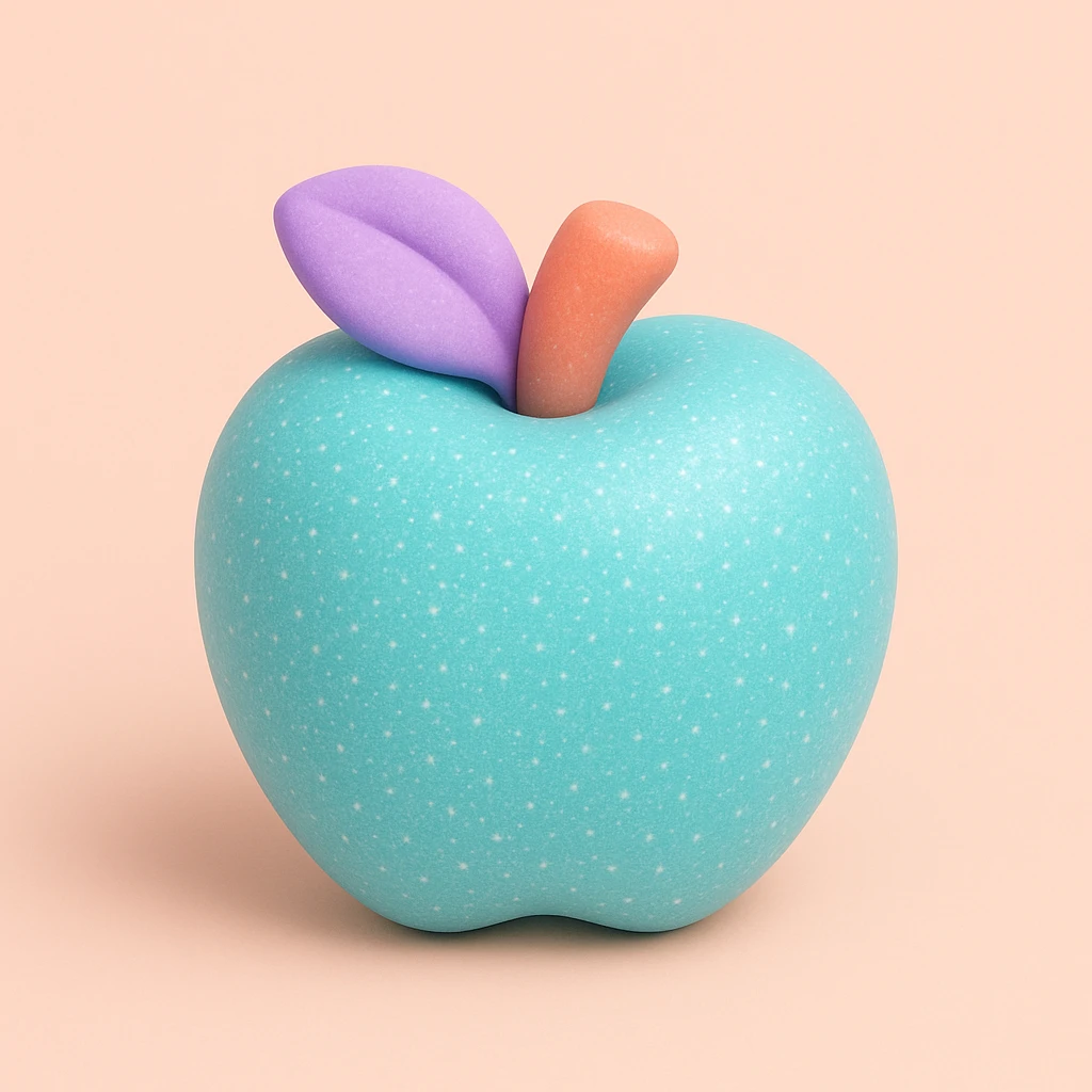 glitter green apple emoji