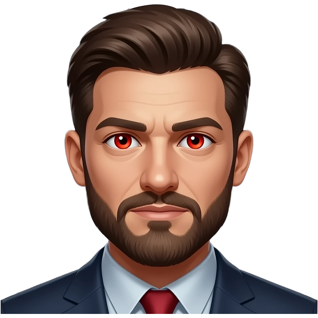 red eye man zoomed in emoji