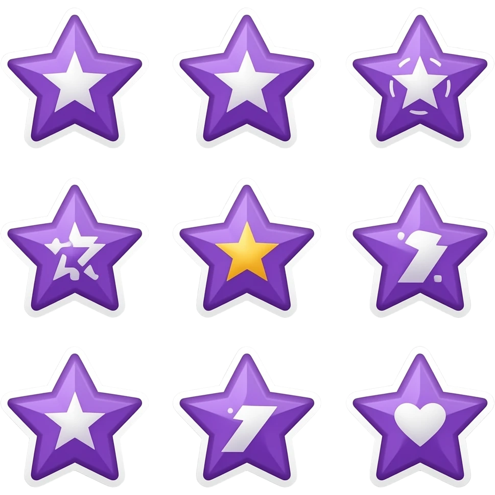 making stickers star colour purple lookingone sides. difference difference designs difference designs an 12 car emoji