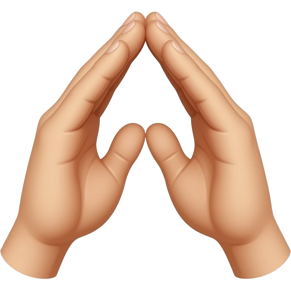 Two hands form a triangle emoji