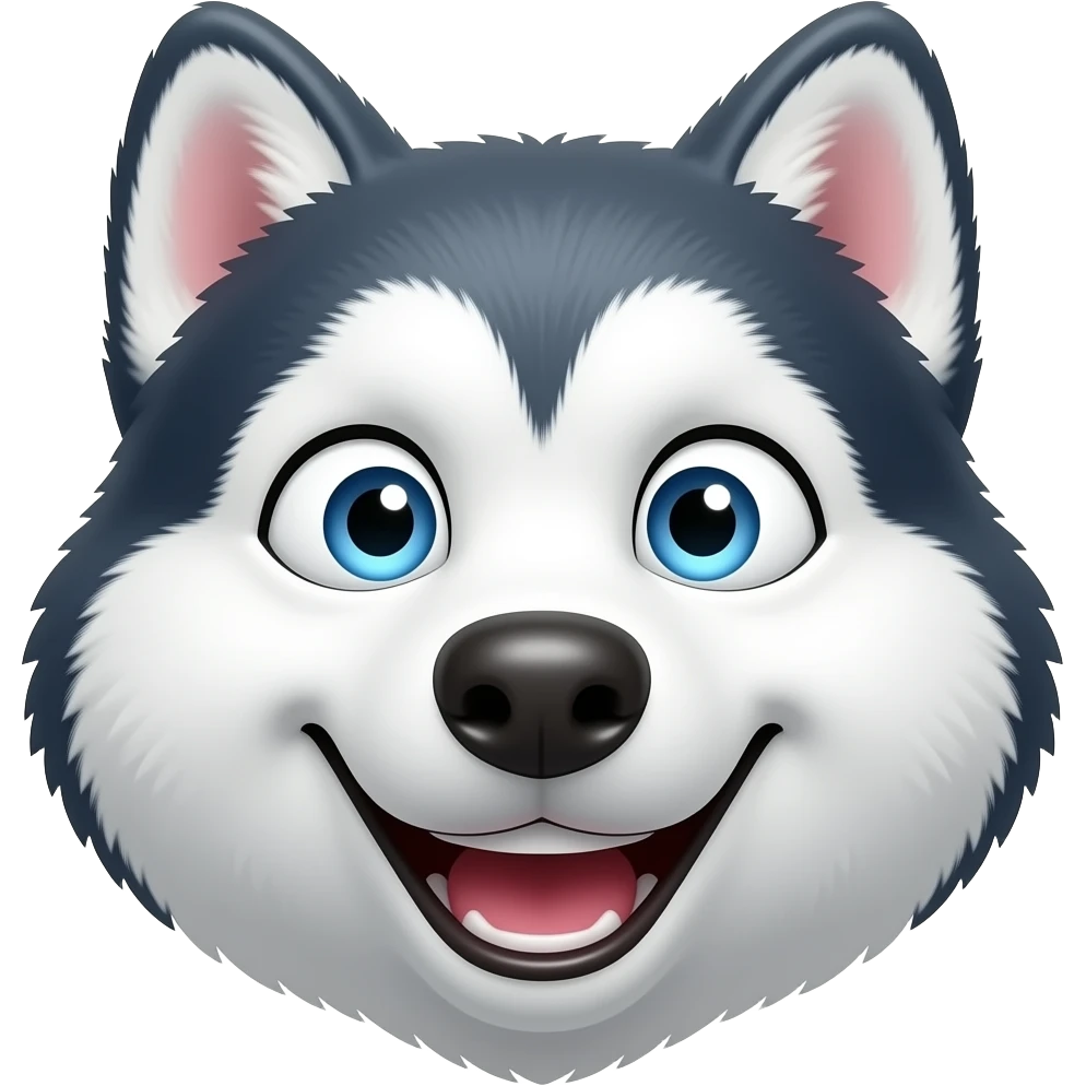 Derpy husky face emoji
