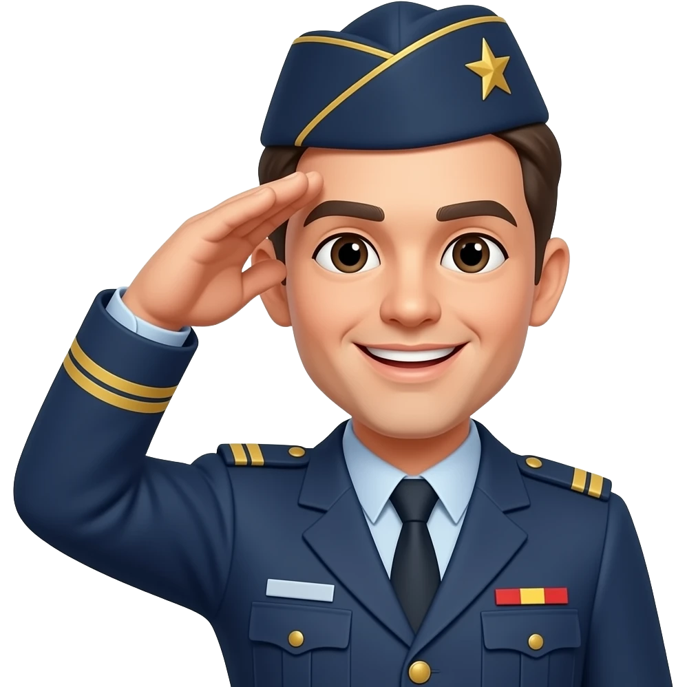 Salute emoji of 🙂 emoji