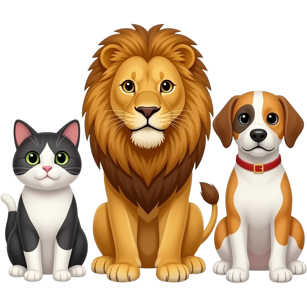cat lion dog emoji