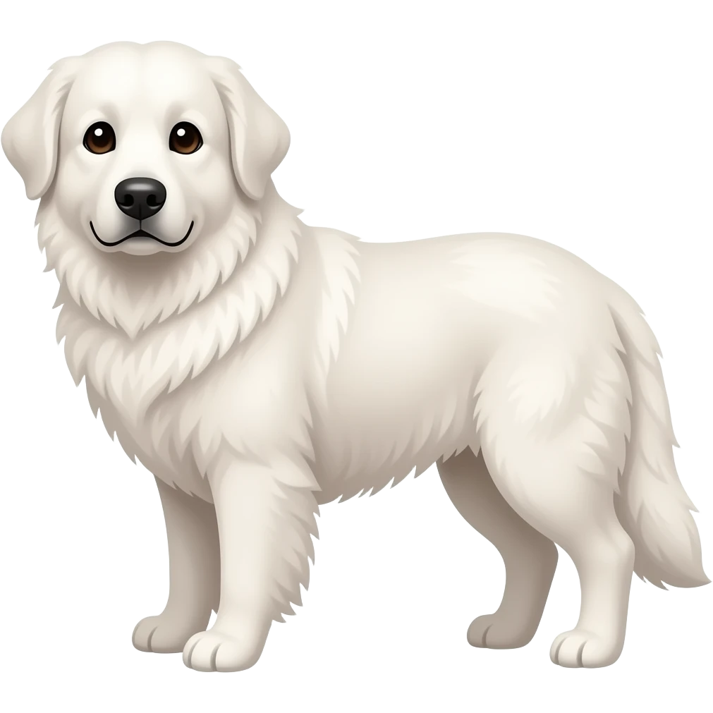 Great Pyrenees white dog floppy ears emoji