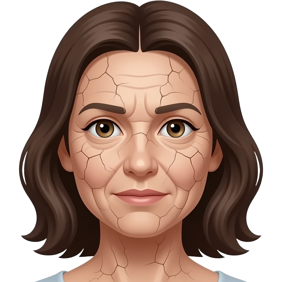 crack and dry face woman emoji