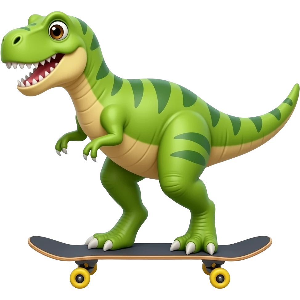 Dinosaur on a skateboard emoji