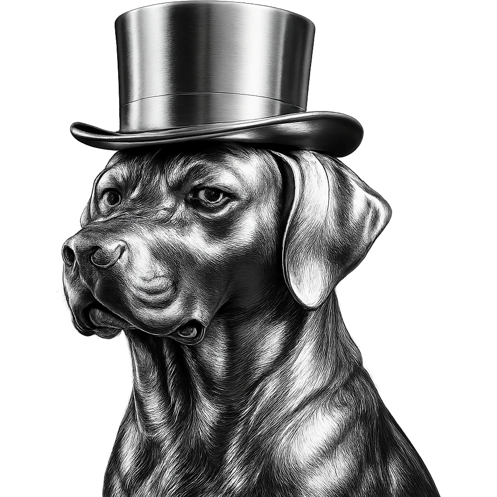 dog with tophat emoji