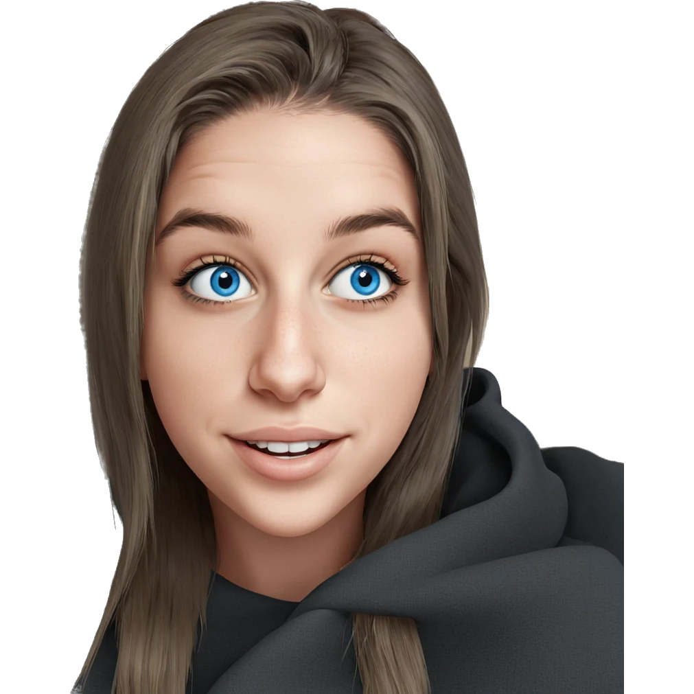 smiling girl with blue eyes emoji