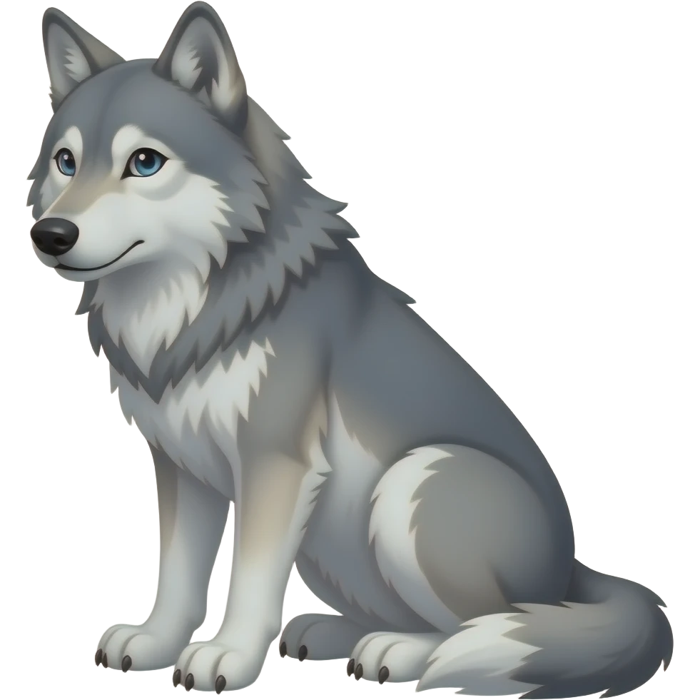 lobo sentadoen el suelo emoji