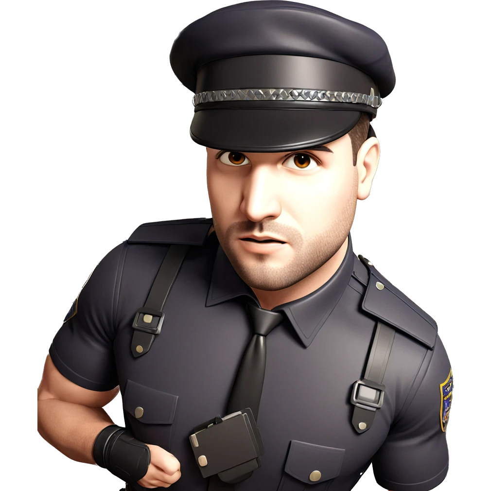 muscular male in police uniform emoji