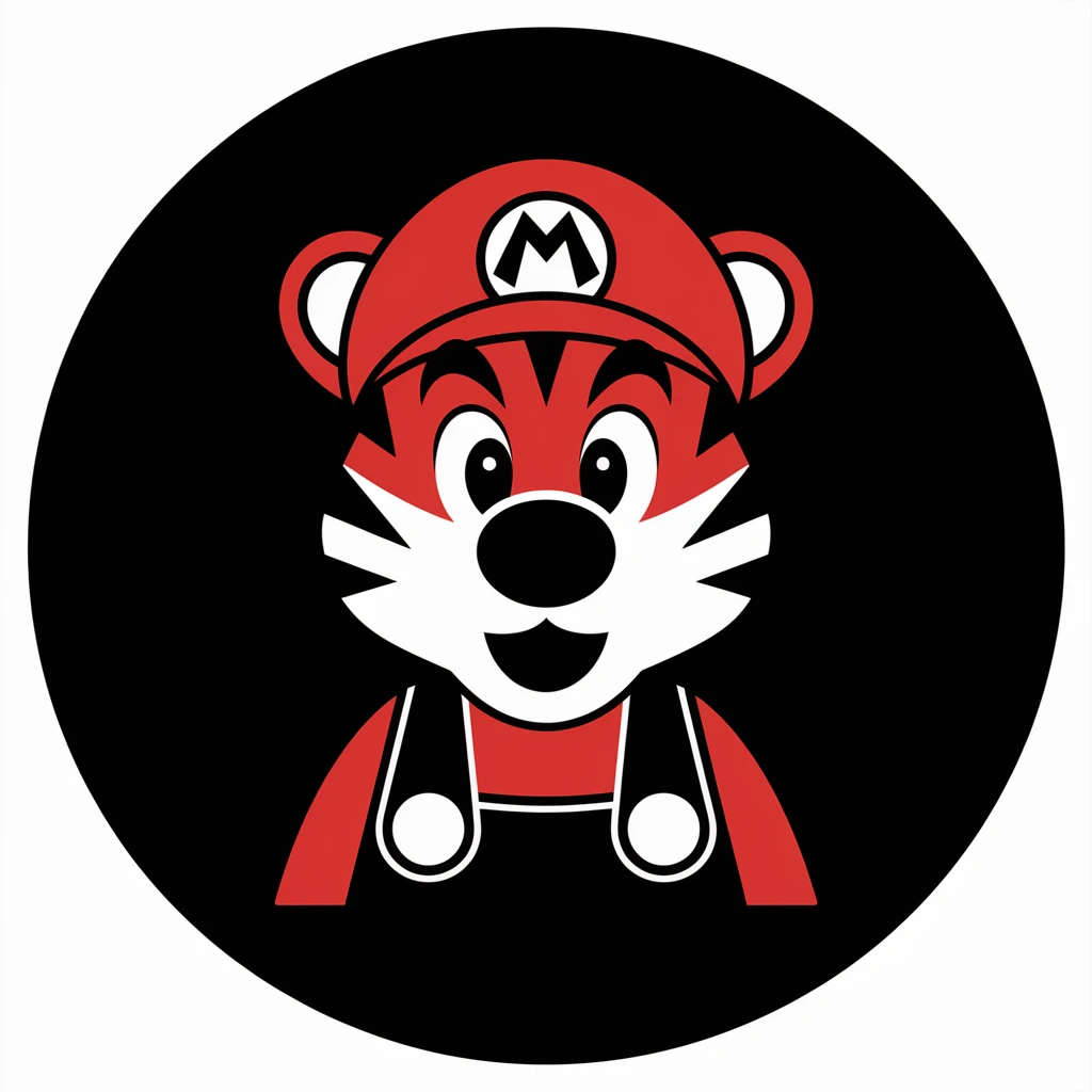 Tiger Mario icon black silhouette emoji