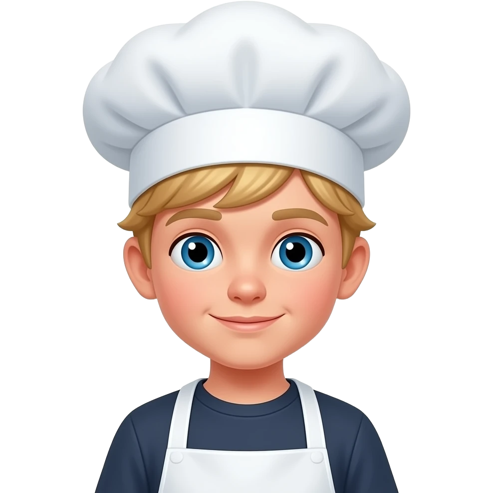 blonde blue eyed boy chef emoji