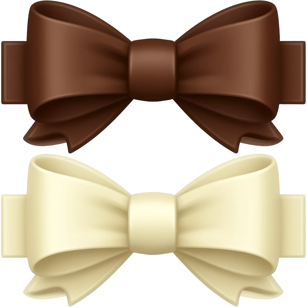 Dark Chocolate and white chocolate bow emoji