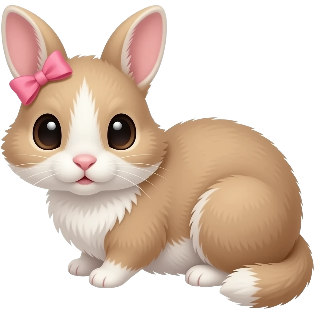 Ein Tier mit einer kleinen schleife am Ohr befestigt die schleife sollte pink sein emoji