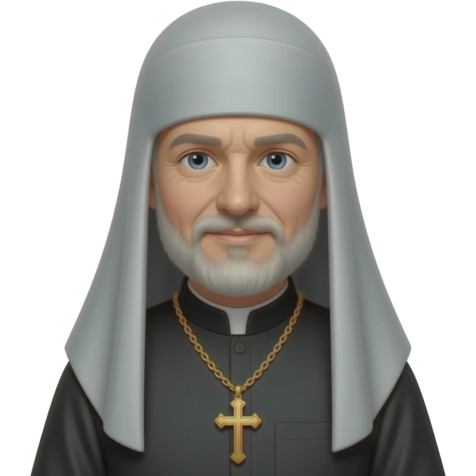 an Orthodox parishioner with an Orthodox cross around his neck emoji