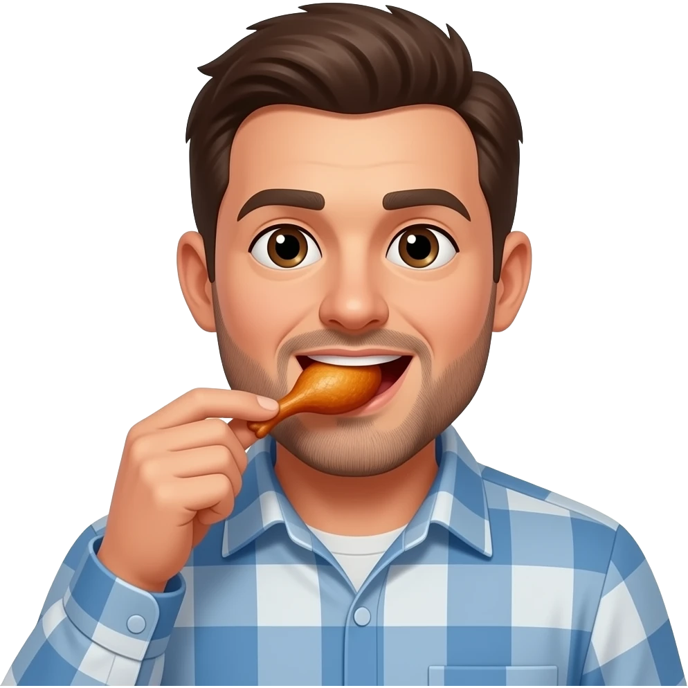 Hombre comiendo pollo emoji