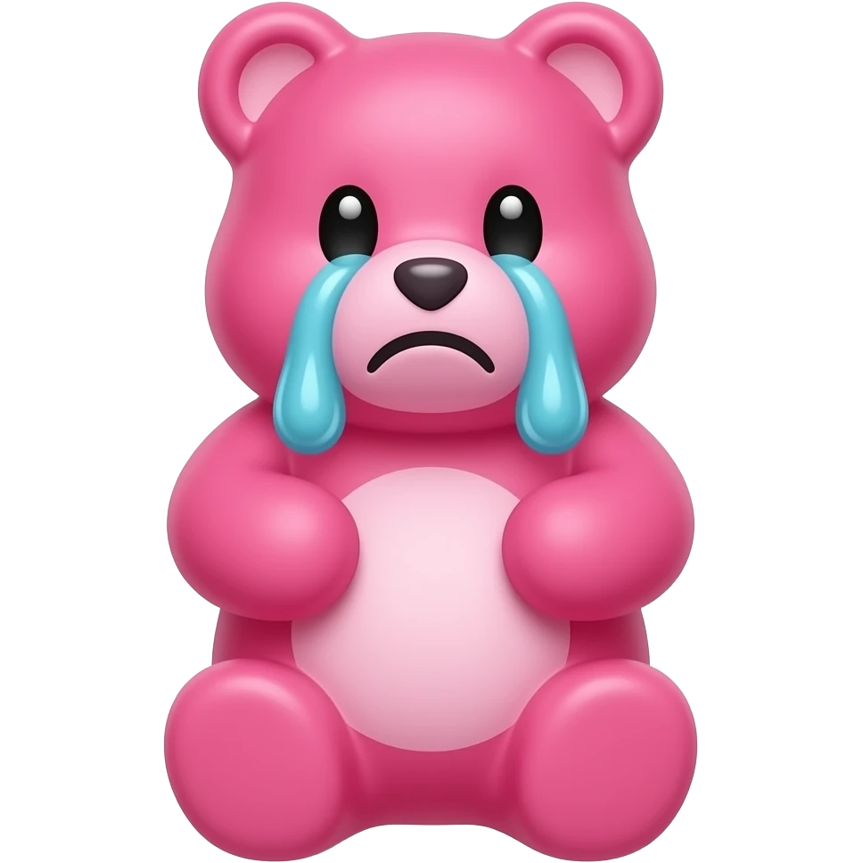 pink gummy bear crying sad emoji