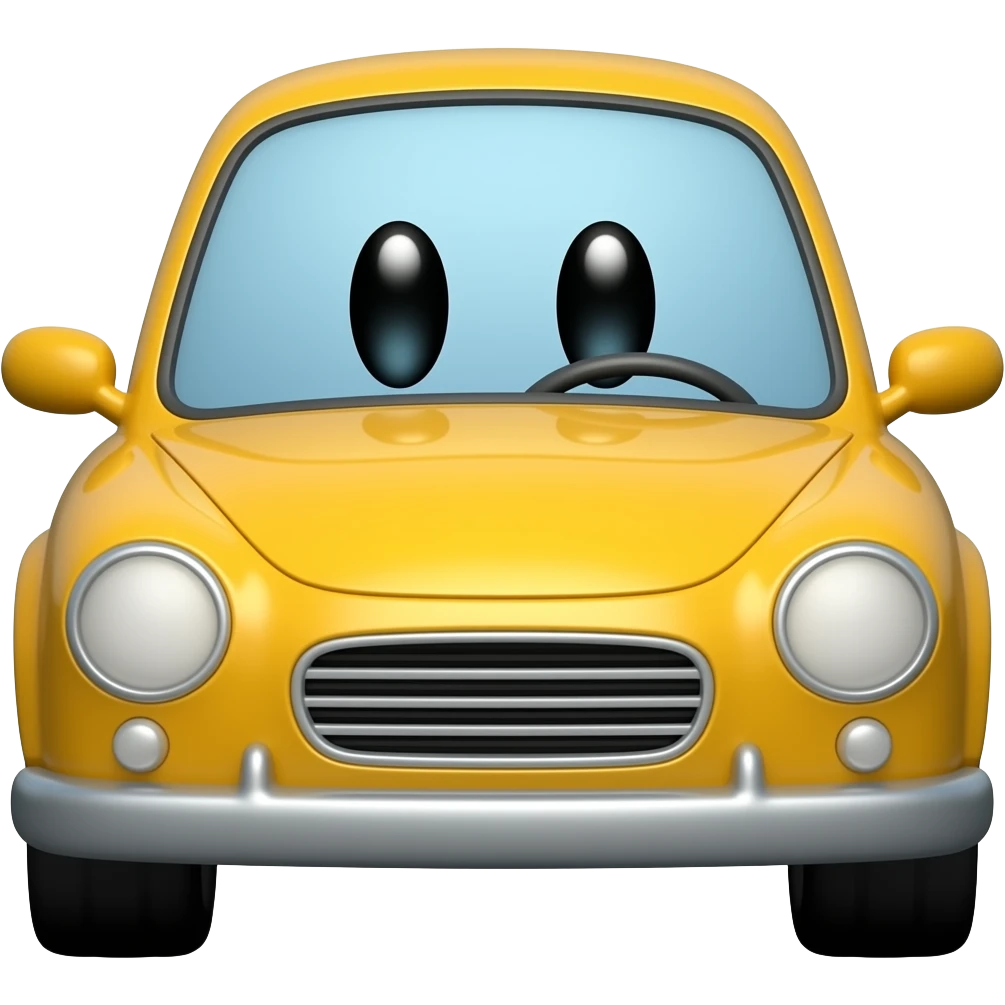 car with emoji face emoji