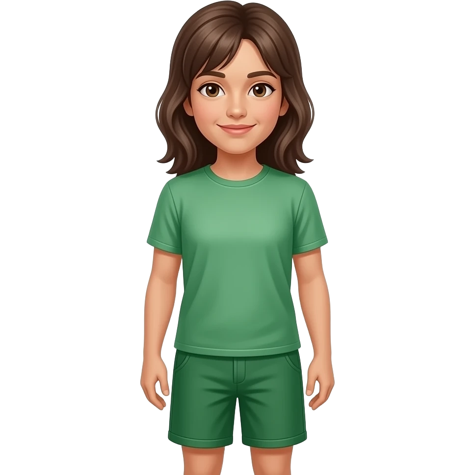 Make a Marine in a plain Green t shirt and green shorts same color emoji
